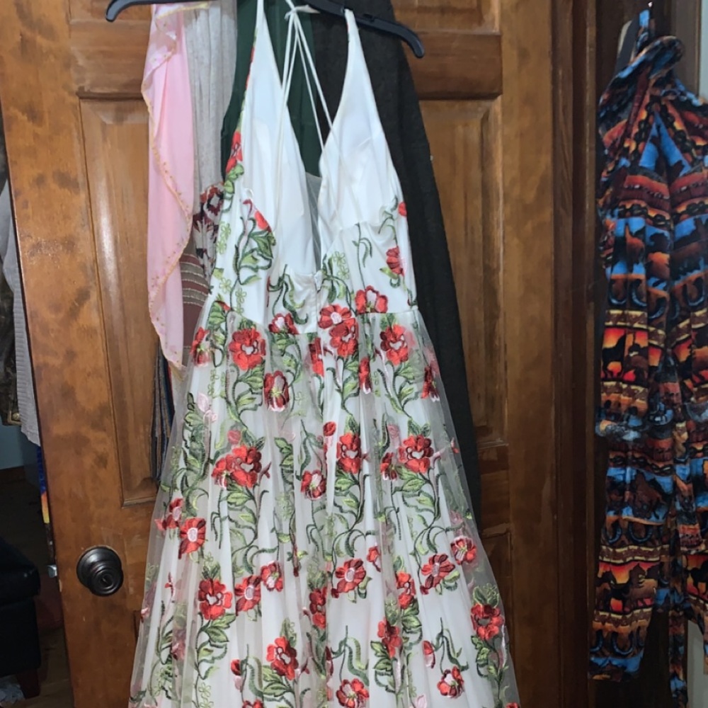 Long floral prom dress, I wore the dress once for my last year prom.